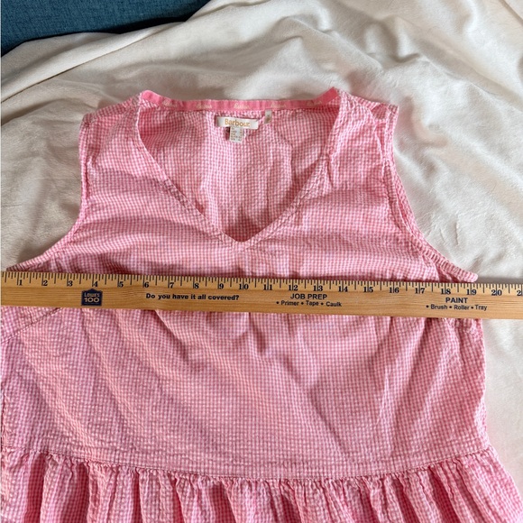 Barbour Azalea Midi Belted Pink Gingham Dress - 8 - Picture 3 of 6